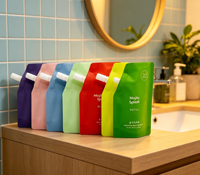 Pochette souple personnalisée avec bec verseur, rechargeable, pour distributeur de désinfectant hydratant pour les mains, liquides, 50 ml, 100 ml, recharge de savon pour les mains