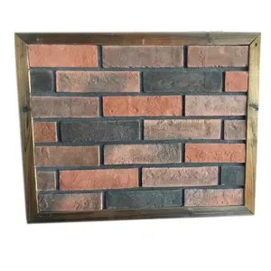 Panneaux de murs artificiels de type brique de taille personnalisée moule 3D en ciment faux rouge rouillé brique à paroi mince
