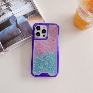 TPU + PC 3 couches Combo Phone Case Clear Skin Friendly pour Xiaomi Poco X7 Pro/15/15Pro/14/14T/14T PRO/13 Luxury Glitter Epoxy Shell - Product Image 3