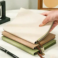 Carnet en cuir PU souple avec logo personnalisé, reliure cousue, feuilles mobiles, journal imprimé, cadeau pour l'école et le bureau, reliure spirale thermique