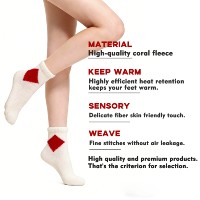 Chaussettes d'intérieur pour femmes en polaire corail blanc, super douces, épaisses, thermiques, respirantes, confortables, pour dormir, hiver, maison, sol