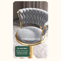 Chaise de bar élégante et moderne pour salle à manger, mobilier d'appartement, tabourets de bar rembourrés avec dossier et repose-pieds