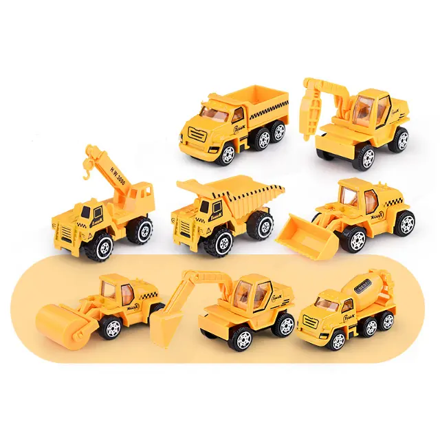 Mini Return Force Alloy Construction Vehicles Model Toys Metal Diecast Engineering Trucks Rescue Vehicle Toys For Kids