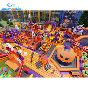 Halloween Inflatable ngoài trời nhảy bouncy công viên chủ đề Inflatable lớn trở ngại trượt Inflatable Trampoline sân chơi Bouncer - Product Image 6