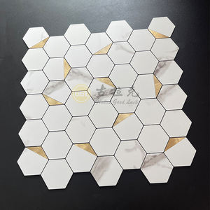 Décoration moderne hexagone PVC <span class=keywords><strong>vinyle</strong></span> auto-adhésif mosaïque autocollant peler et coller dosseret carreaux pour cuisine salle de bain chambre mur - Product Image 6