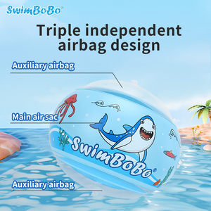 Swimbobo màu xanh và màu hồng mùa hè bơi dành cho người lớn trẻ em an toàn PVC Chất liệu cánh tay <span class=keywords><strong>Float</strong></span> Băng tay bơi bơm hơi hồ bơi vòng nước - Product Image 2