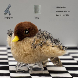 Moderne Interactieve Vliegende Vogel Speelgoed Voor Katten Elektrische Piepende Simulatie Mus Met Klappende Vleugels Elektronisch Pluche Kattenspeelgoed - Product Image 6