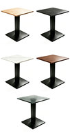Base de table carrée en fonte robuste, support de table carré plat, finition noire mate thermolaquée