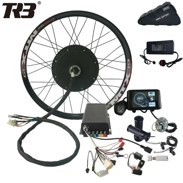 72V,1500W  3000W, 5000W  Ebike Electric Bicycle Bike Geared Hub Motor Waterproof Controller Conversion Kit With Battery