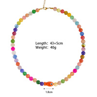 Collar de peces con cuentas SongYi, resistente al deslustre, para mujer, impermeable, estilo Y2K, con dije de pez de cristal colorido, ideal para la playa