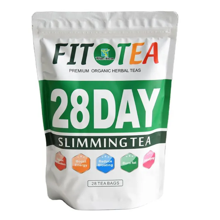 Kilo kaybı için özel etiket toptan ince çay poşetleri 28 gün bitkisel detoks zayıflama çayı