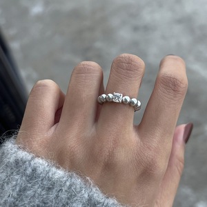 Anillo Elástico de Plata de Ley S925 con Circonita, Diseño de Nicho con Perla Austriaca Shijia, Estilo Ligero y Lujoso de Alta Gama - Product Image 2