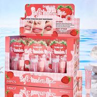 HOT Aardbei Rijst Kleurveranderende Niet-vette Vegan Lip Fruit Smaak Hydraterende Lip Tint Olie Lipgloss Lipbalsem + Lip Olie Set