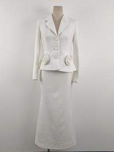 Moda lujo Simple elegante 3D flor grande cuello en V <span class=keywords><strong>ajustado</strong></span> <span class=keywords><strong>vestido</strong></span> de mujer cintura alta falda delgada <span class=keywords><strong>blanco</strong></span> fiesta <span class=keywords><strong>vestido</strong></span> de mujer - Product Image 3