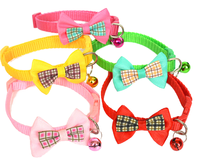 1PC Collier pour chat mignon réglable avec nœud papillon et clochette pour chats, lapins et chiots, accessoires pour animaux de compagnie