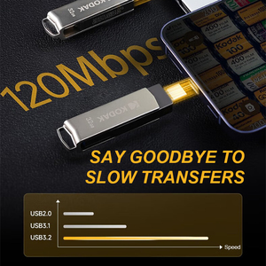 แฟลชไดรฟ์ Kodak 32GB อลูมิเนียมอัลลอย หัวต่อแบบ Type-C หมุนได้ 360 องศา พร้อมระบบล็อค - Product Image 3