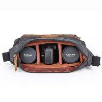 BEARKY Canvas Reißverschluss-Sicherheits-Kameratasche Luxuriöser Kompakter Kamerarucksack mit Stativbefestigung