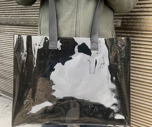 <span class=keywords><strong>Sac</strong></span> Fourre-tout de Shopping Transparent en PVC Imperméable Grande Taille, Couleur Unie, avec Logo Impression Personnalisée pour la Vente en Gros - Product Image 5