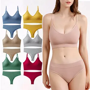 Wholesale Seamless Ladies Bra and Underwear Sets OEM Custom Design bra and slip set