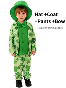 HIPPO ENFANTS St. Patricks Day Tenues pour Garçons Filles Vert Shamrock Costume Ensemble Manches Longues Gentleman Costume - Product Image 2