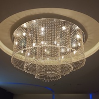 Lobby d'hôtel de luxe personnalisé grand projet cristal K9 Led lustre lumière