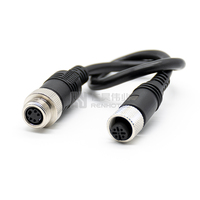 A-Code MINI DIN Stecker auf M12 Buchse 4-polig Gerade Lötanschluss 30CM Doppelendiges Kabel
