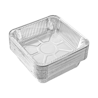Lot de 500 moules à gâteau carrés jetables en aluminium 8x8, robustes, avec couvercles en plastique PET, conditionnés sous blister