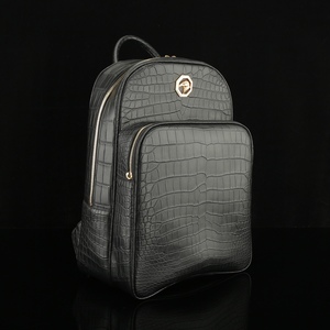 Sac à dos en cuir de crocodile pour homme, avec fermeture éclair, portable, résistant aux taches d'eau, aspect mat, haut de gamme, capacité 20-35L - Product Image 5