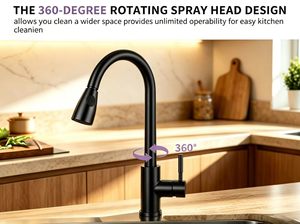 Rubinetto da Cucina Monocomando in Acciaio Inox di Alta Qualità, Miscelatore Estraibile Acqua Calda e Fredda, Flessibile, Direttamente dalla Fabbrica - Product Image 4