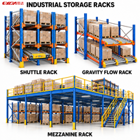 Étagère de stockage industrielle sur mesure en acier robuste avec protection anticorrosion, rayonnage à gravité pour palettes, entrepôt surélevé