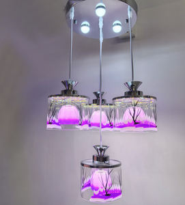 Lampu gantung LED kaca Modern, lampu hias gantung dengan RGB untuk warna yang dapat disesuaikan (FX604/3 + 1) - Product Image 2