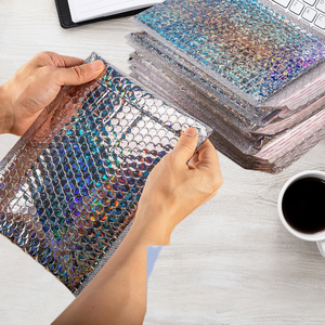 Custom Logo Full Printing Poly Bubble Black Metallic Padded Envelope Shock Resistant Waterproof Mailer for <b>Packaging</b> - Product Image 1