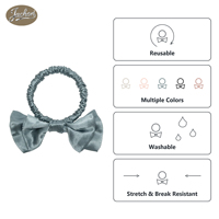 Jachon Sweet Korean16 Momme Mulberry Silk Bowknot Scrunchies Hair Ties Hair Bands for Girls Plain Dress Scrunchie Daily Life Use