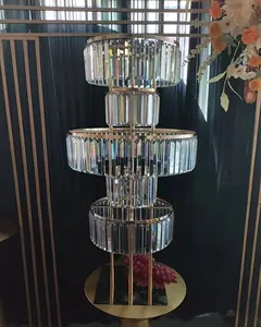 Wholesale 100CM Tall Table Top Metal Gold Chandelier Centerpieces For Wedding Table