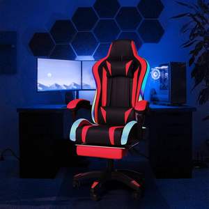 सर्वश्रेष्ठ प्रो कार्यात्मक नेतृत्व वाले आरजीबी लाइट वयस्कों ब्लू वीडियो गेमर कुर्सी स्पीकर और मालिश के साथ सबसे सस्ता संपर्क गेमिंग कुर्सी - Product Image 4