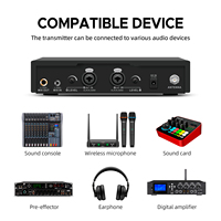 Système de sonorisation professionnel portable sans fil à 2 canaux FR-102 avec moniteur intra-auriculaire et microphone à condensateur 120 dB, casque métallique