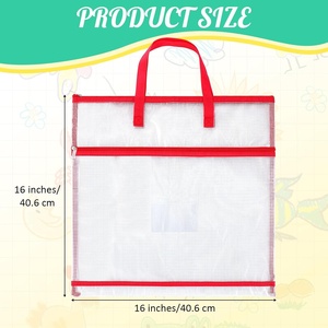 Bolsas de Proyectos de Costura Startrichest de 16x16 <span class=keywords><strong>con</strong></span> Asa, Bolsillo de Malla para Almacenamiento, para Acolchado, Tejido, Manualidades, Bolsa para <span class=keywords><strong>Biblia</strong></span>, Bolsa para Bordado - Product Image 2