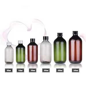 100Ml-500Ml Lange Hals Serie Groen Bruin Donker Transparant Zwart Pet Fles Voor Shampoo Douchegel