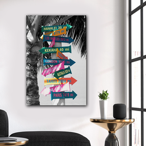 Nhà Máy Trực Tiếp Bán Hàng Thế Giới Thành Phố Signpost Tường Nghệ Thuật Cao Cấp <span class=keywords><strong>Gallery</strong></span> In Canvas Sơn Cho Trang Trí Nội Thất - Product Image 4