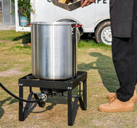 Réchaud à gaz propane portable d'extérieur robuste avec régulateur 10 PSI et design en fonte pour brassage maison, cuisson de crawfish et friteuse à dinde