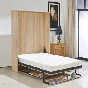 Betoci Hidden <b>Folding</b> <b>Bed</b> Hardware <b>Double</b> Bookshelf Metal Space Saving Bedroom Guest Room Modern Simple Style - Product Image 1