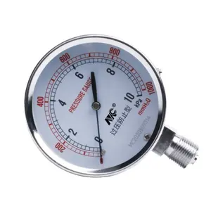 MC 10毫米YE-75甲烷气体压力表超压预防微压力表天然气膜盒压力表