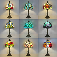 Lampe de table en verre mosaïque turque marocaine de style méditerranéen en forme de dôme, lampe de bureau rétro en forme de perroquet
