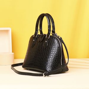 Sac de bureau forme coquille texture crocodile fermeture éclair sac bandoulière croisé pour usage quotidien - Product Image 3