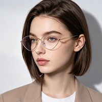 Monture de lunettes œil-de-chat premium plaquée sous vide IP, verres AC anti-lumière bleue haute définition pour détaillants optiques