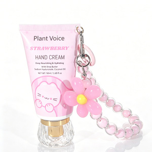 Crème pour les mains mini chat mignon avec porte-clés chaîne perlée, parfum personnalisé, hydratante, OEM, pour cadeau et promotion - Product Image 1