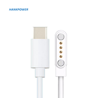 Câble USB C de Type C mâle à 2 broches à Contact magnétique, câble Pogo à aimant puissant à ressort