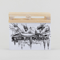 Bloc-notes adhésifs personnalisés en papier offset 8,5 x 8,5 cm avec logo, sur palette en bois, épaisseur personnalisée, vente en gros