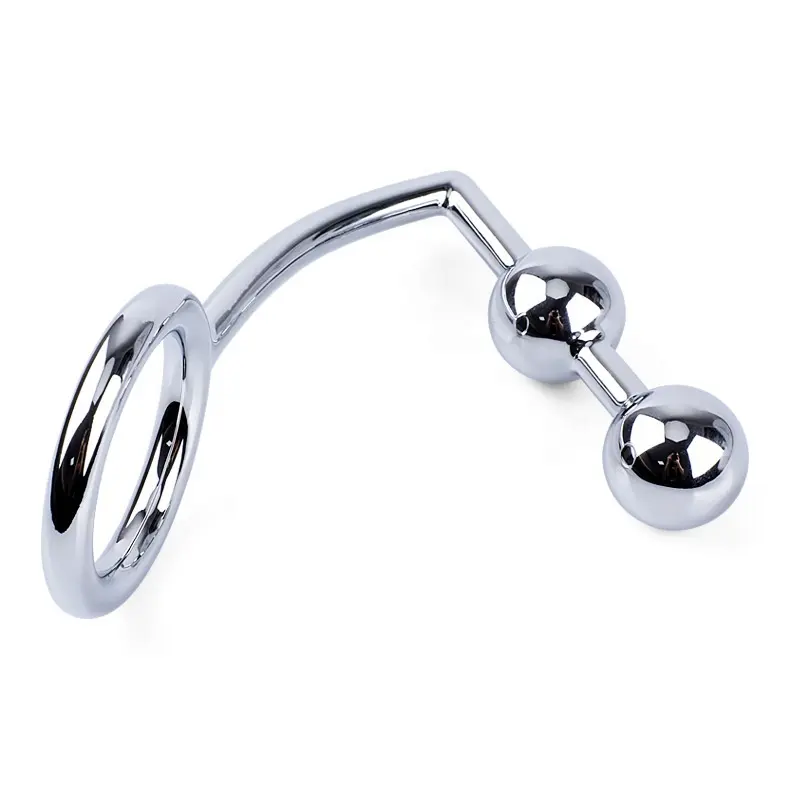 Gancio anale di alta qualità Bdsm di gancio anale in metallo con anello per pene a sfera Plug anale per adulti giocattoli sessuali per coppie