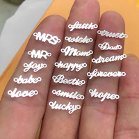 Connecteurs en or 14 carats plaqué or, maman, papa, amour, espoir, souhait, confiance, pour toujours, lettres, anti-ternissement, bijoux permanents, breloques